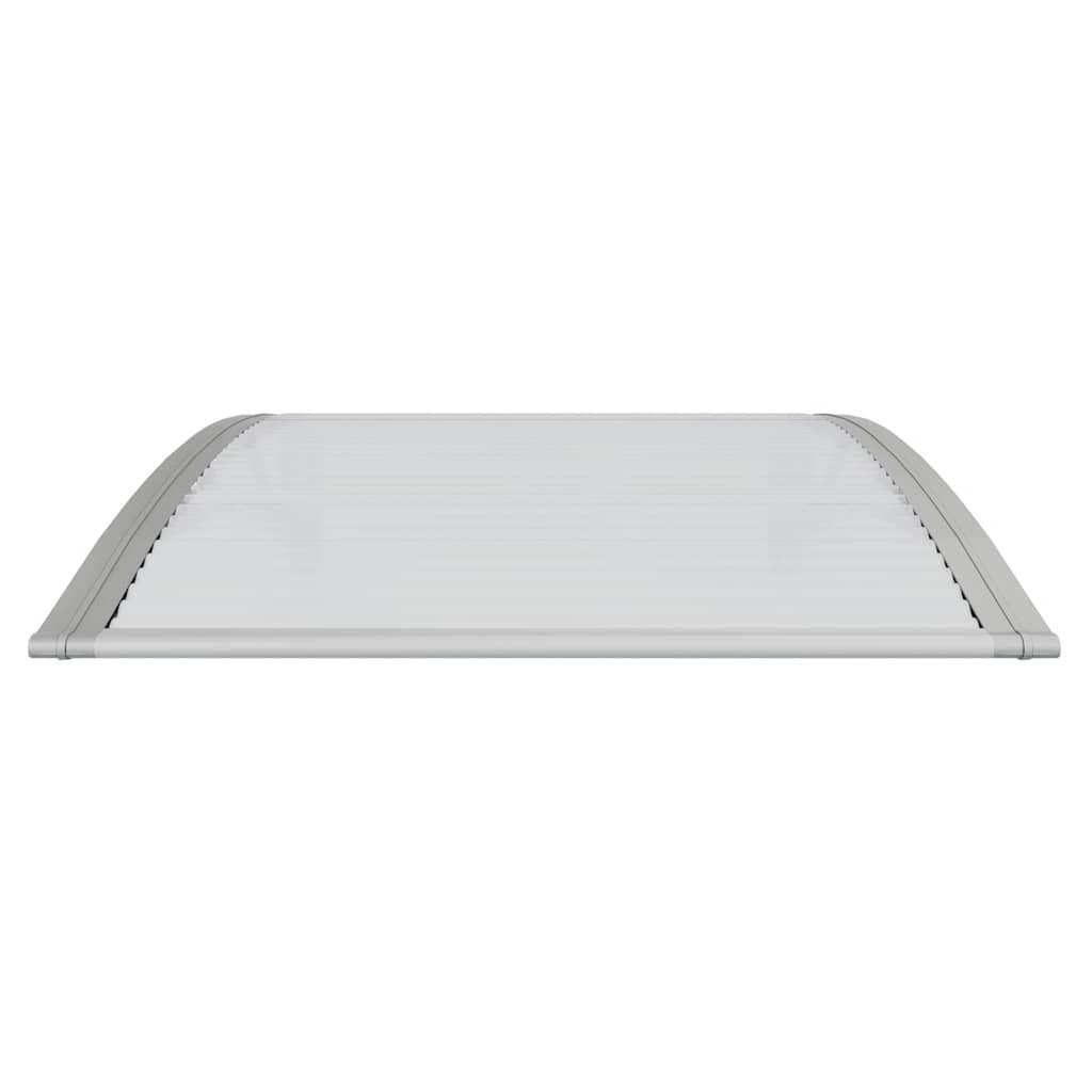 Marquesina para puerta gris y transparente de policarbonato 80x75 cm
