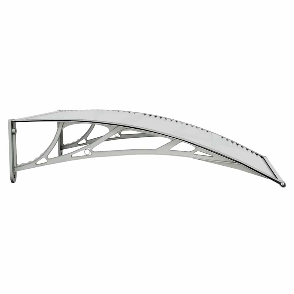 Marquesina para puerta gris y transparente de policarbonato 80x75 cm
