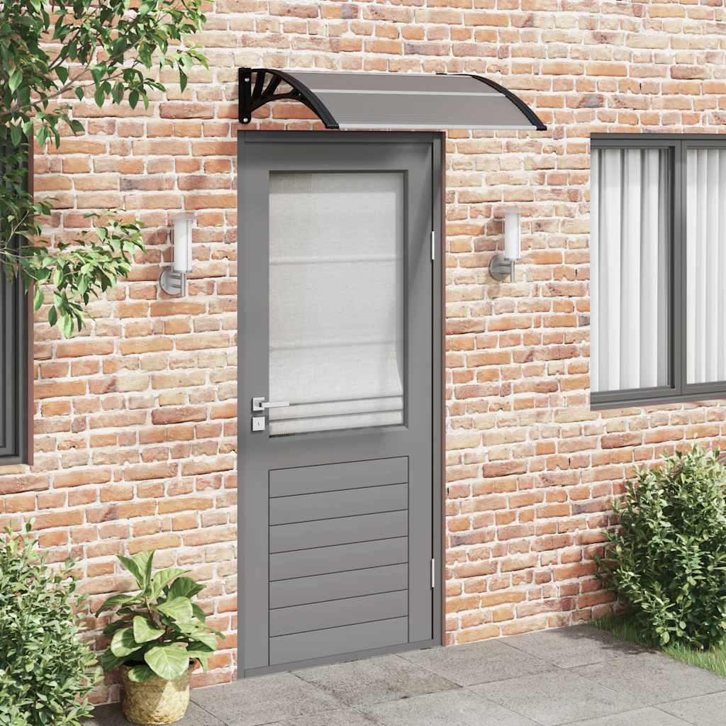 Marquesina para puerta de policarbonato negra, 400 x 100 cm