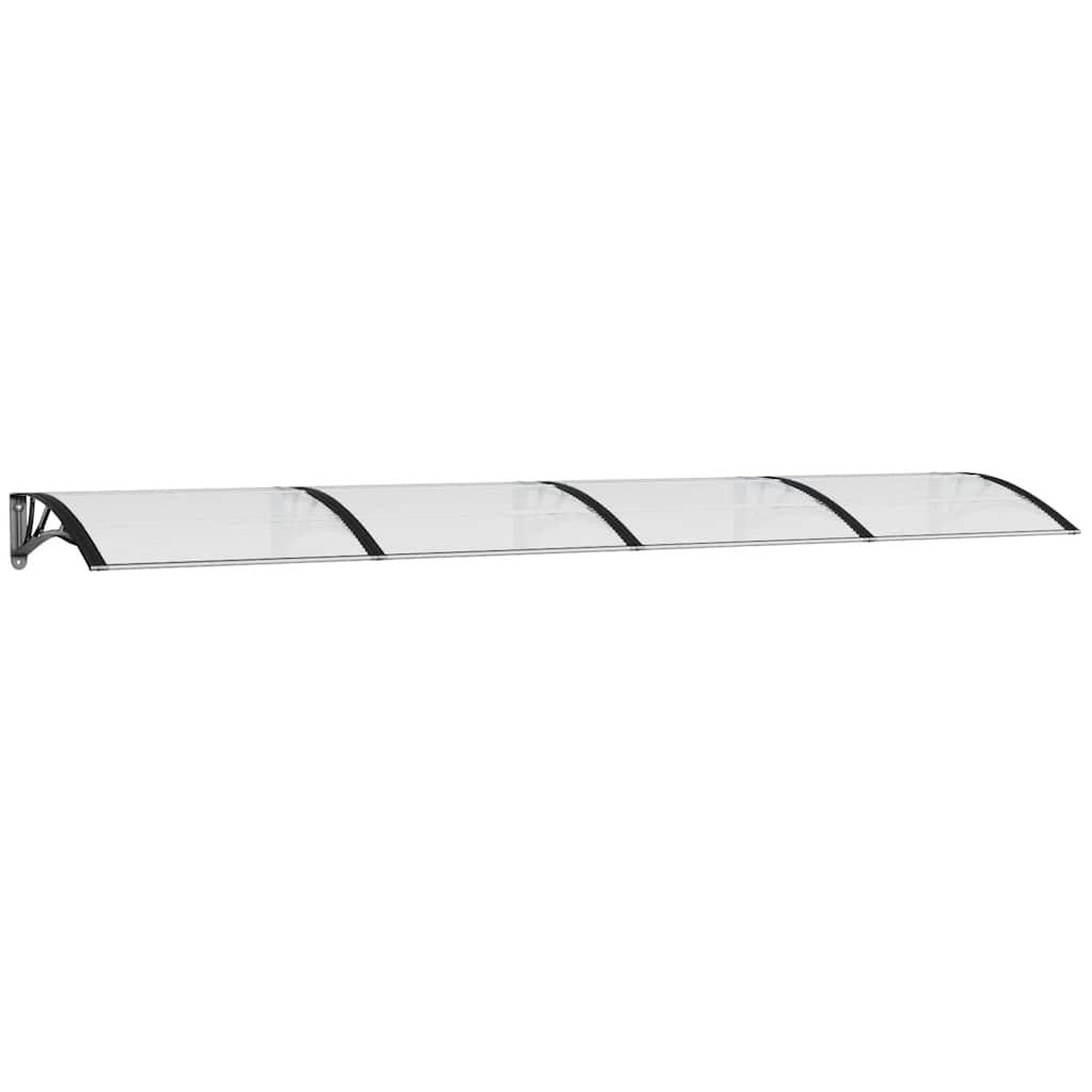 Marquesina para puerta gris y transparente de policarbonato 80x75 cm