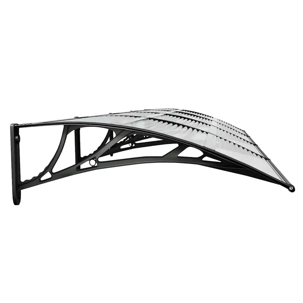 Marquesina para puerta gris y transparente de policarbonato 80x75 cm