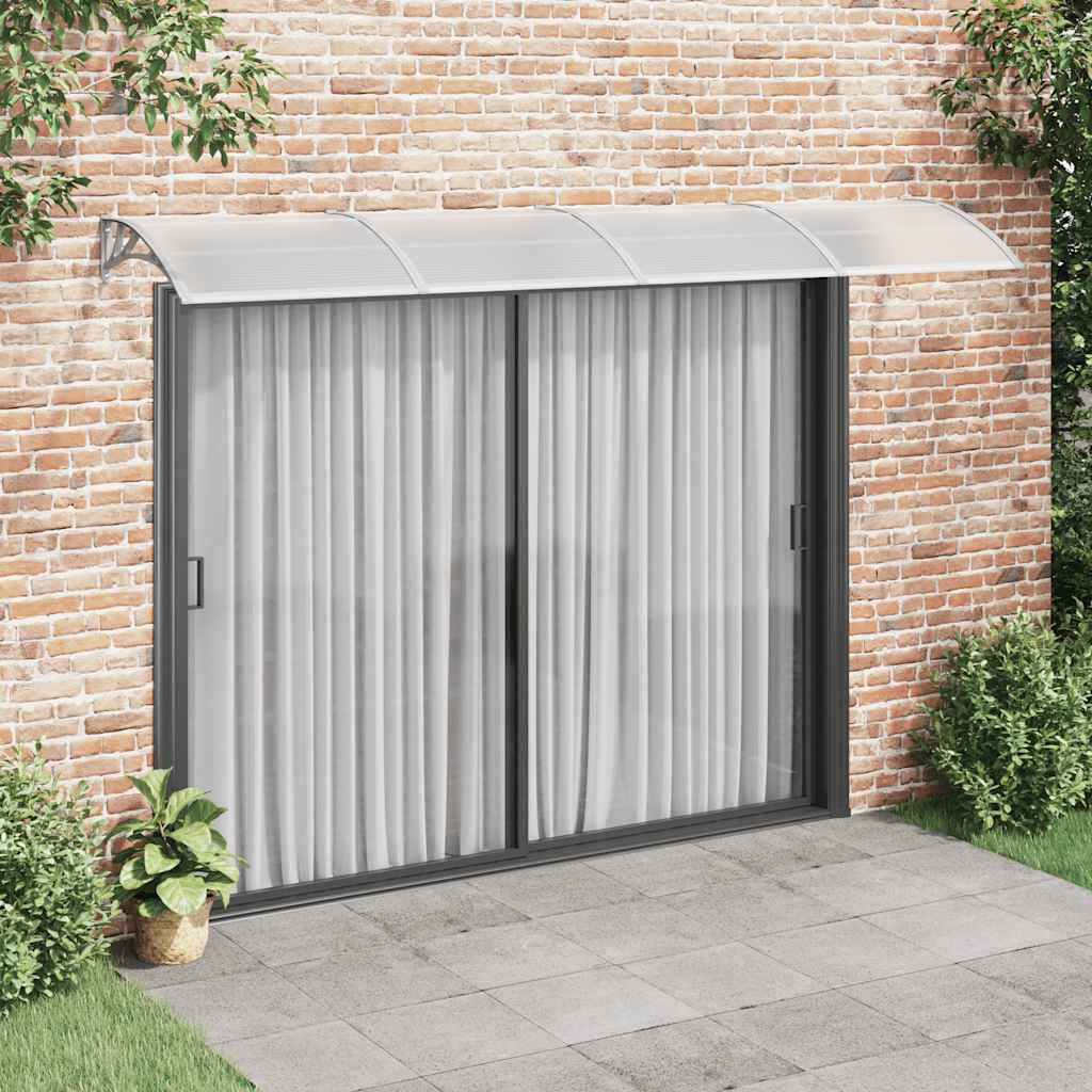 Marquesina para puerta gris y transparente de policarbonato 80x75 cm