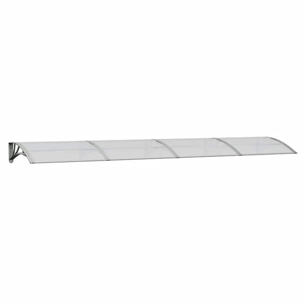 Marquesina para puerta gris y transparente de policarbonato 80x75 cm