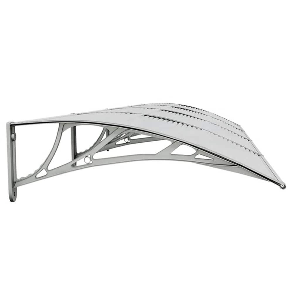 Marquesina para puerta gris y transparente de policarbonato 80x75 cm