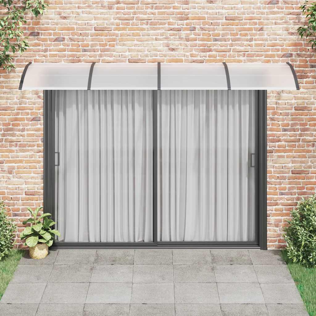 Marquesina para puerta gris y transparente de policarbonato 80x75 cm
