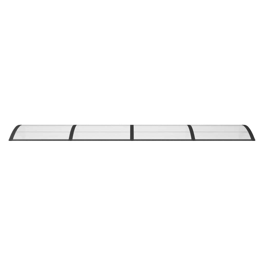 Marquesina para puerta gris y transparente de policarbonato 80x75 cm