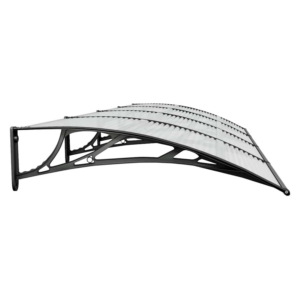 Marquesina para puerta gris y transparente de policarbonato 80x75 cm
