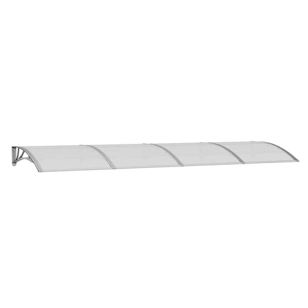 Marquesina para puerta gris y transparente de policarbonato 80x75 cm