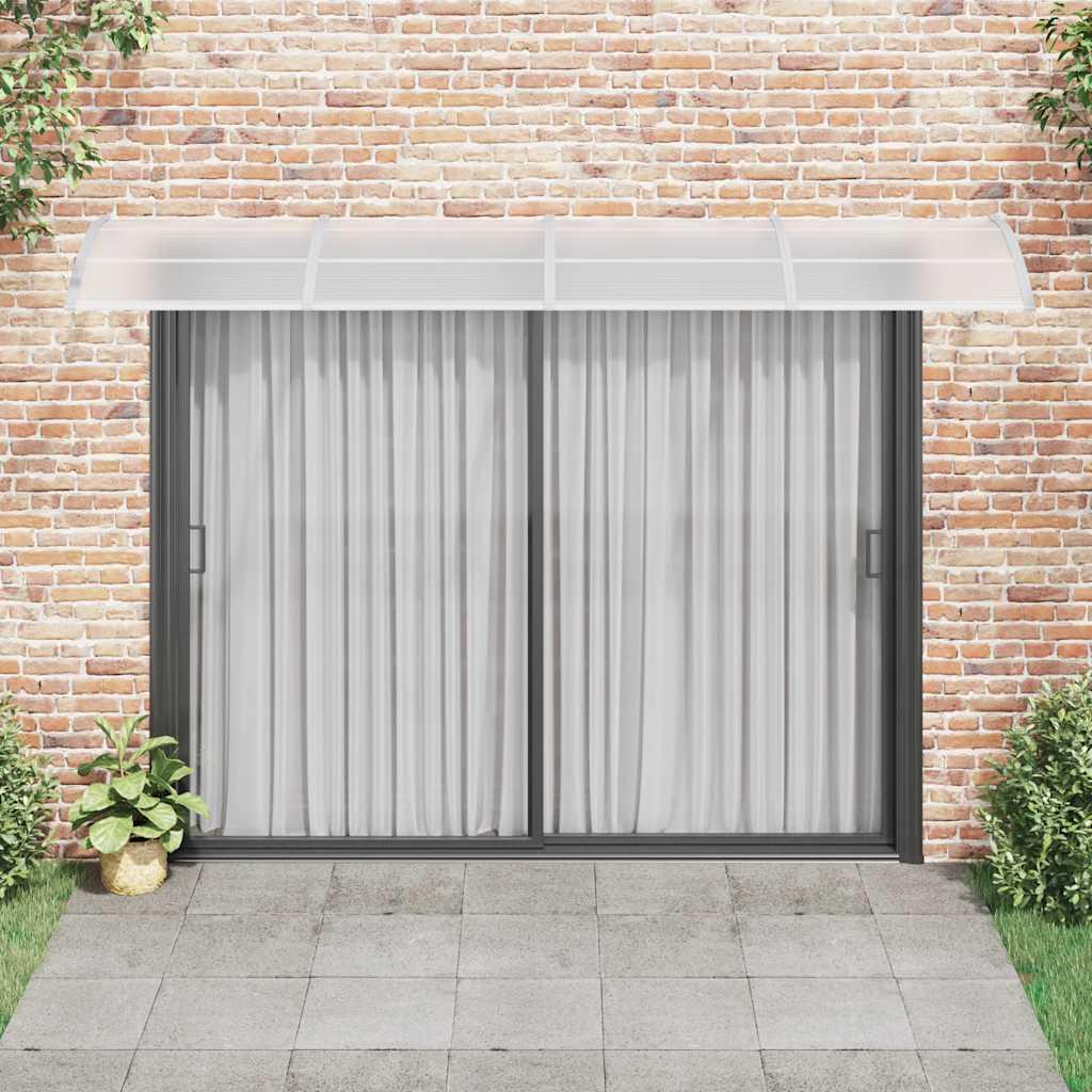 Marquesina para puerta gris y transparente de policarbonato 80x75 cm