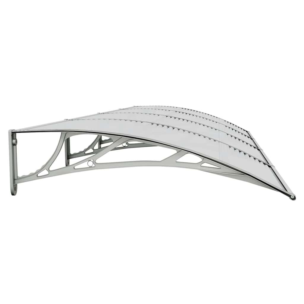 Marquesina para puerta gris y transparente de policarbonato 80x75 cm