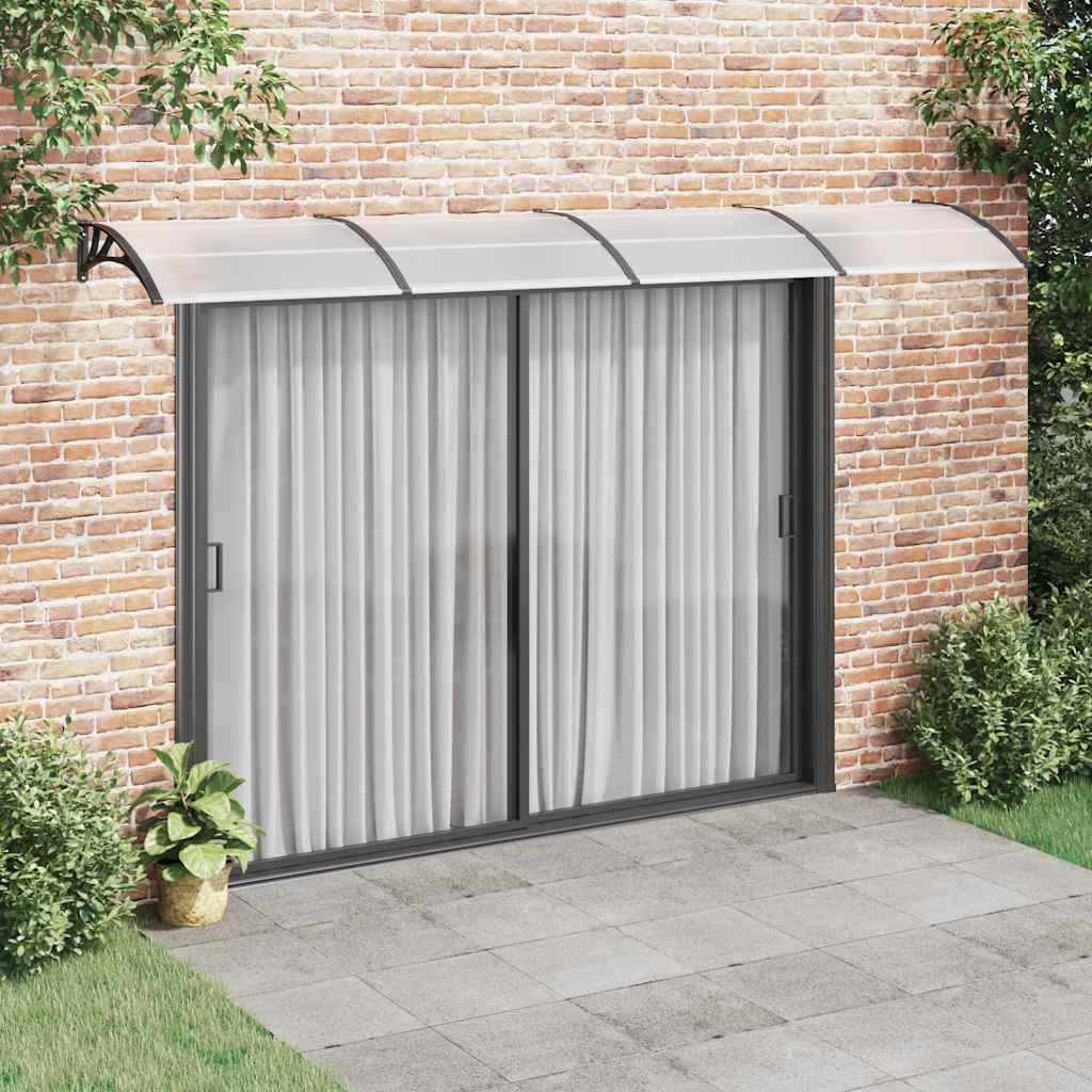 Marquesina para puerta gris y transparente de policarbonato 80x75 cm