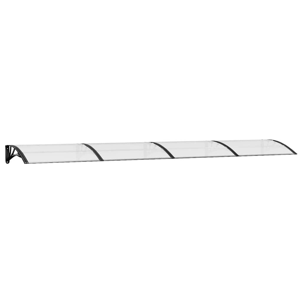 Marquesina para puerta gris y transparente de policarbonato 80x75 cm