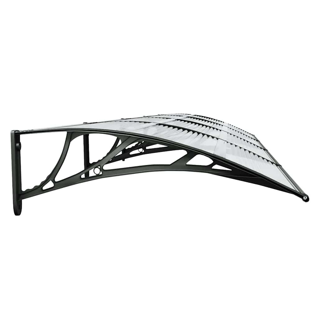 Marquesina para puerta gris y transparente de policarbonato 80x75 cm