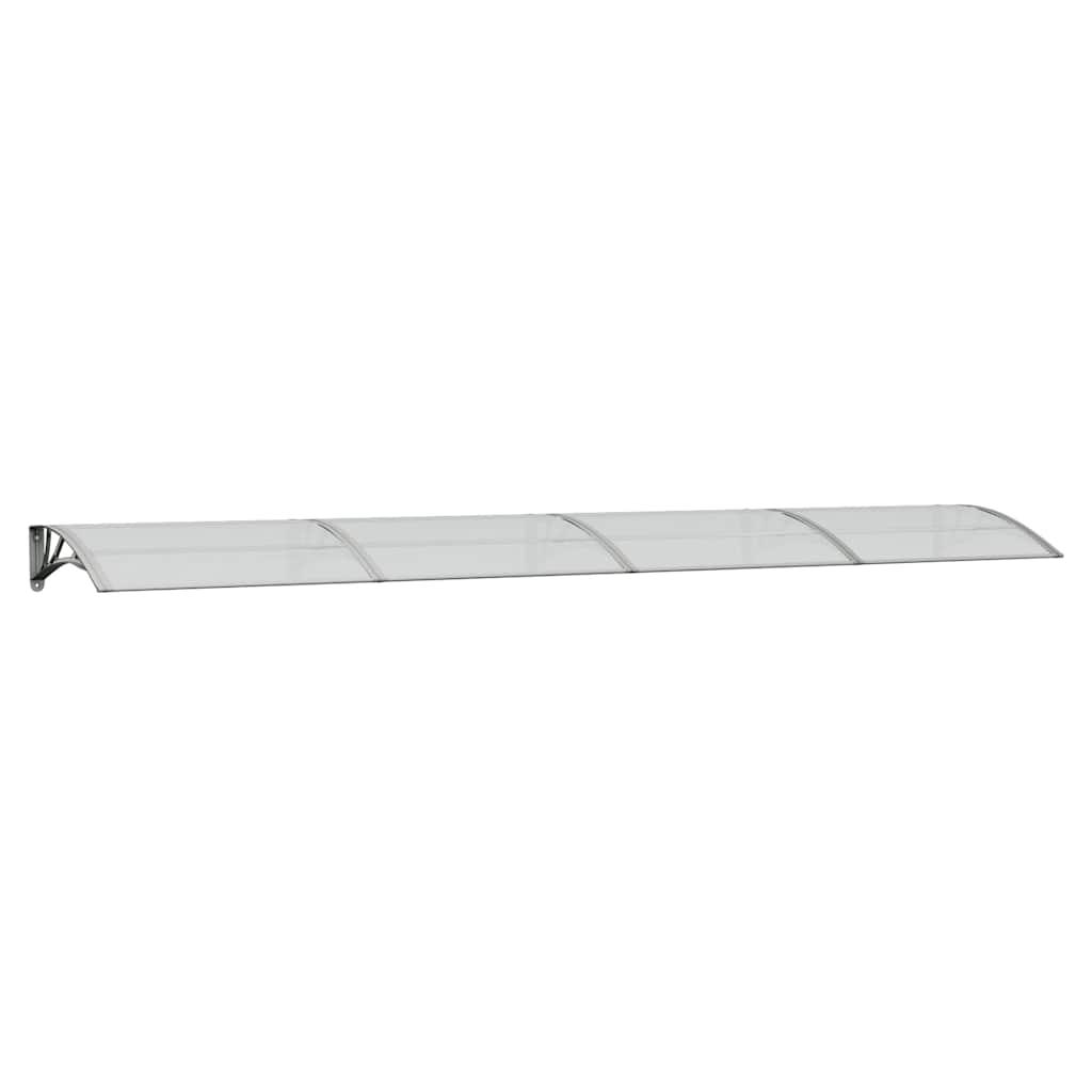 Marquesina para puerta gris y transparente de policarbonato 80x75 cm
