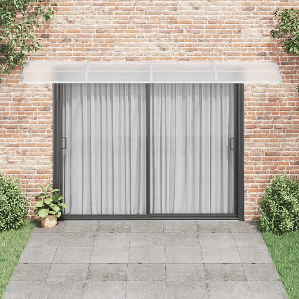 Marquesina para puerta gris y transparente de policarbonato 80x75 cm