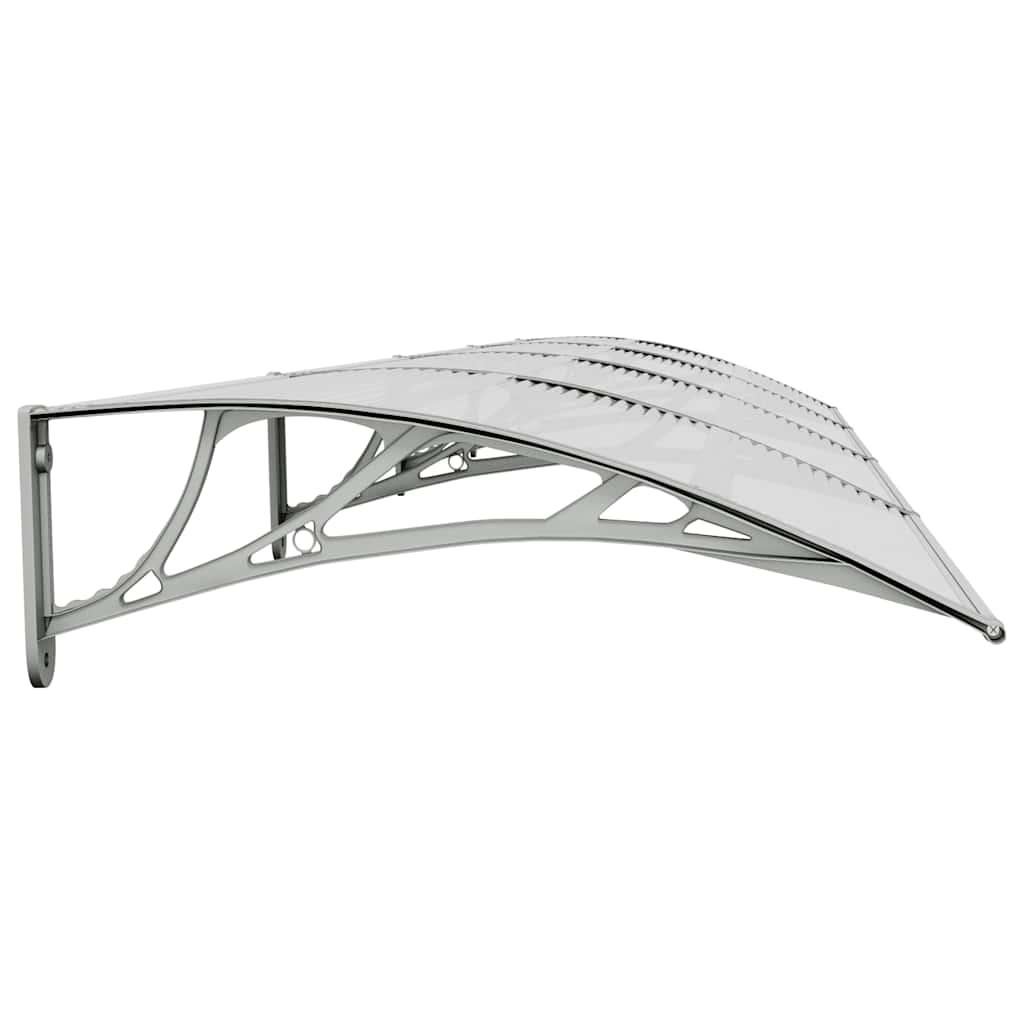 Marquesina para puerta gris y transparente de policarbonato 80x75 cm