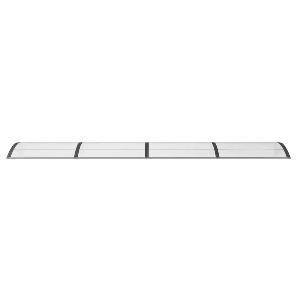 Marquesina para puerta gris y transparente de policarbonato 80x75 cm