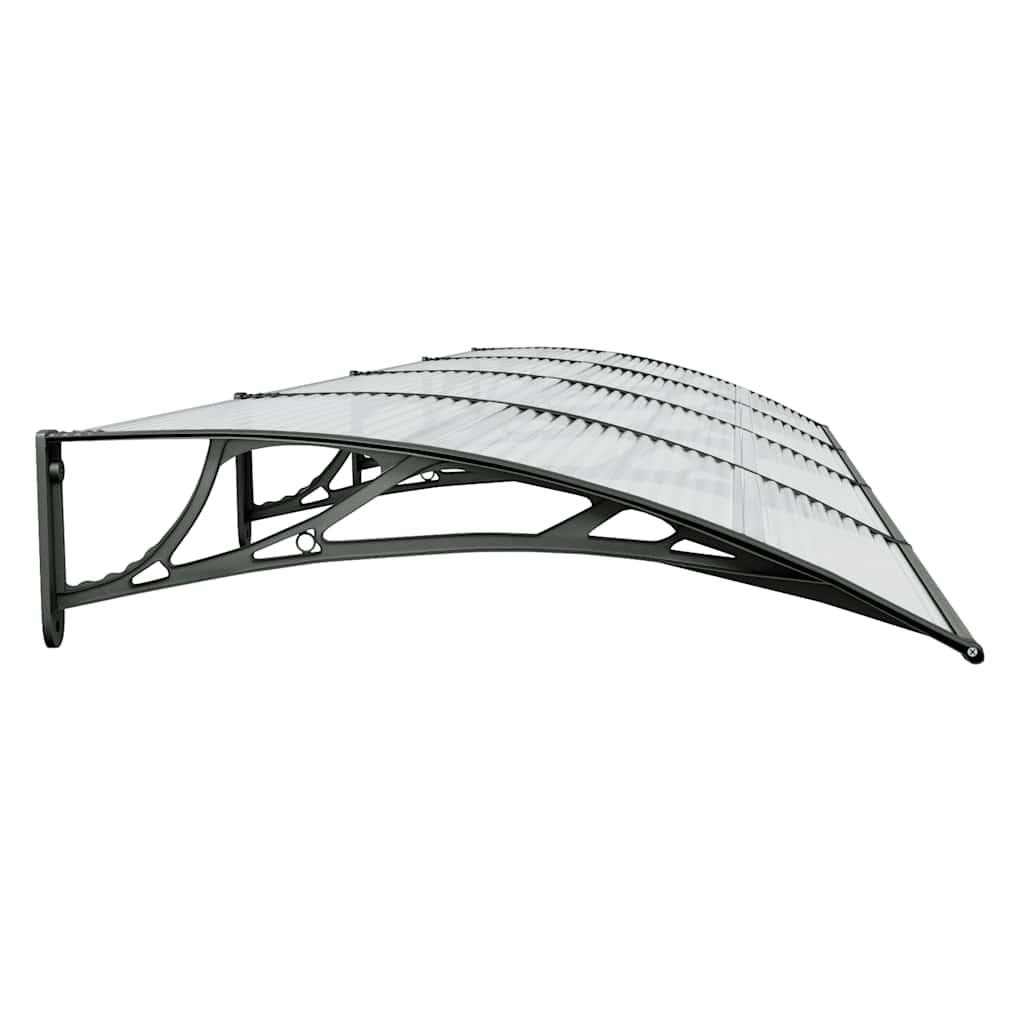 Marquesina para puerta gris y transparente de policarbonato 80x75 cm