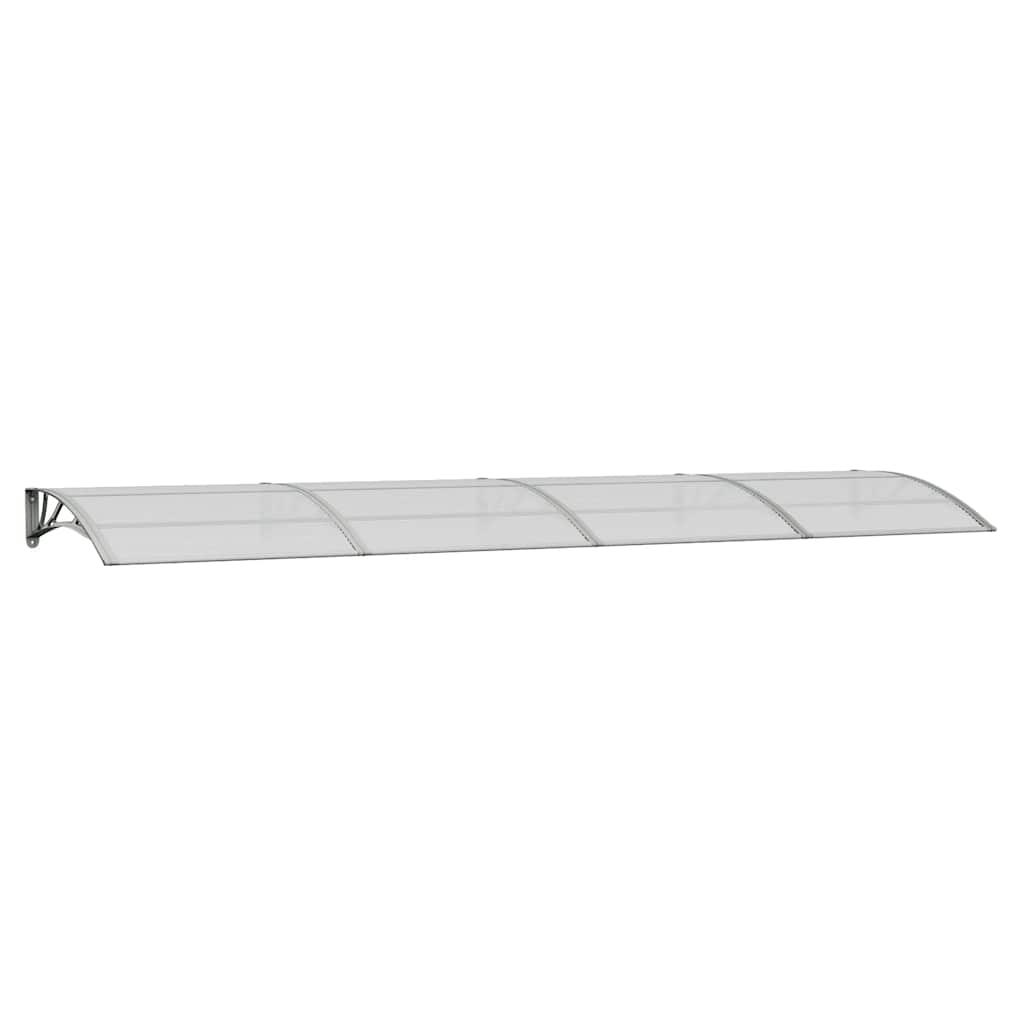 Marquesina para puerta gris y transparente de policarbonato 80x75 cm