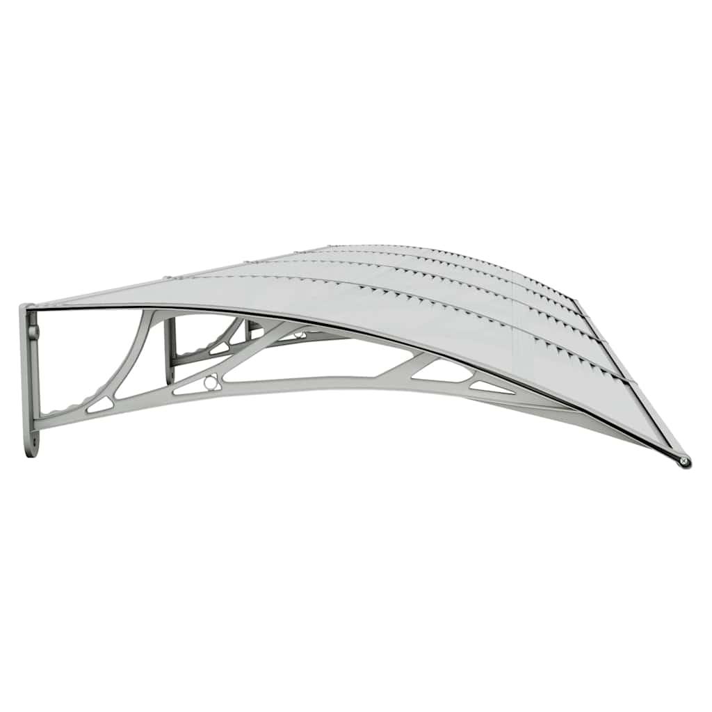 Marquesina para puerta gris y transparente de policarbonato 80x75 cm
