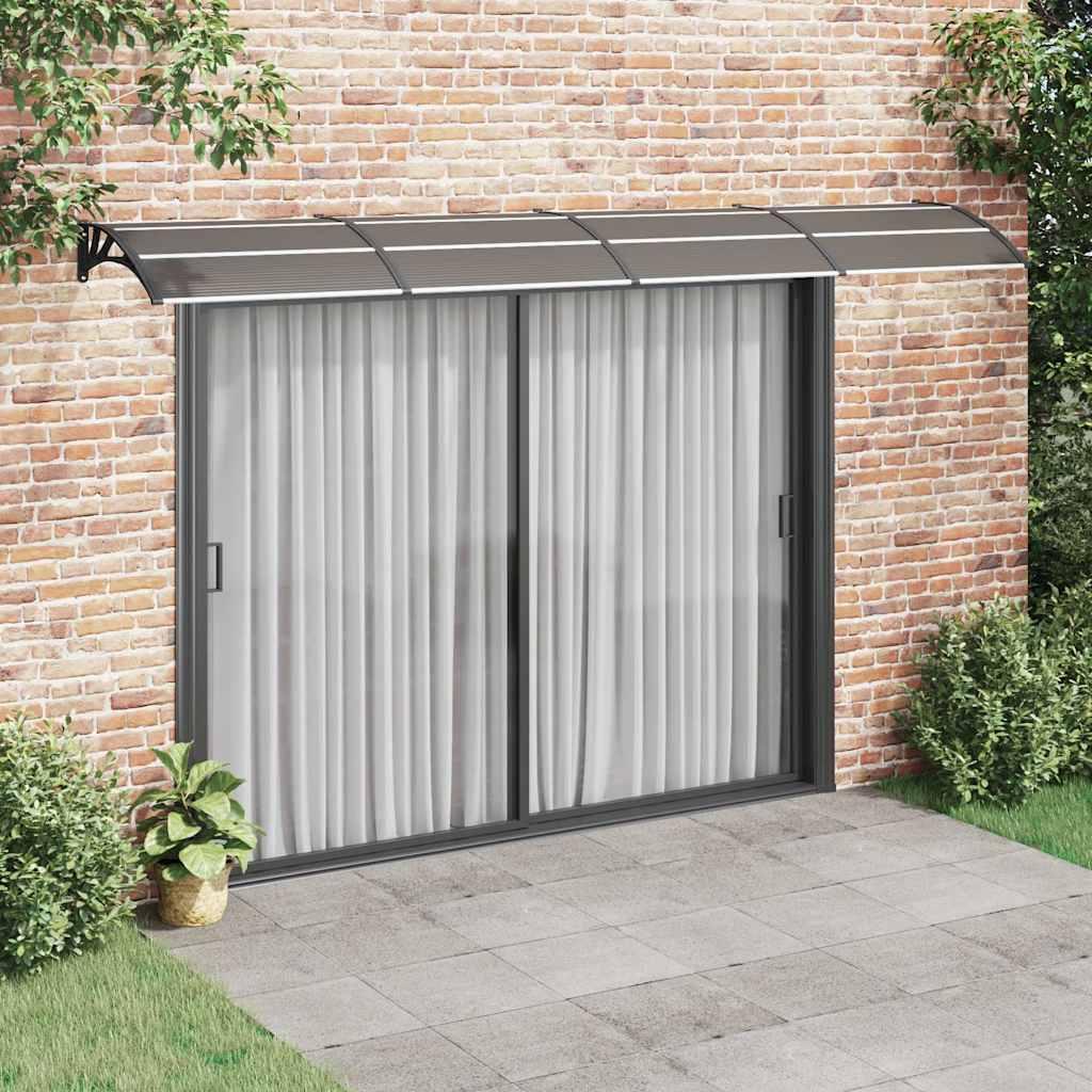 Marquesina para puerta de policarbonato negra