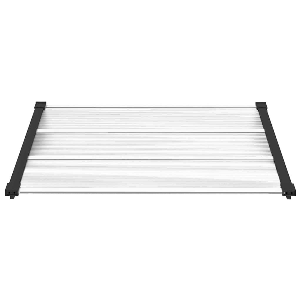 Marquesina para puerta gris y transparente de policarbonato 80x75 cm