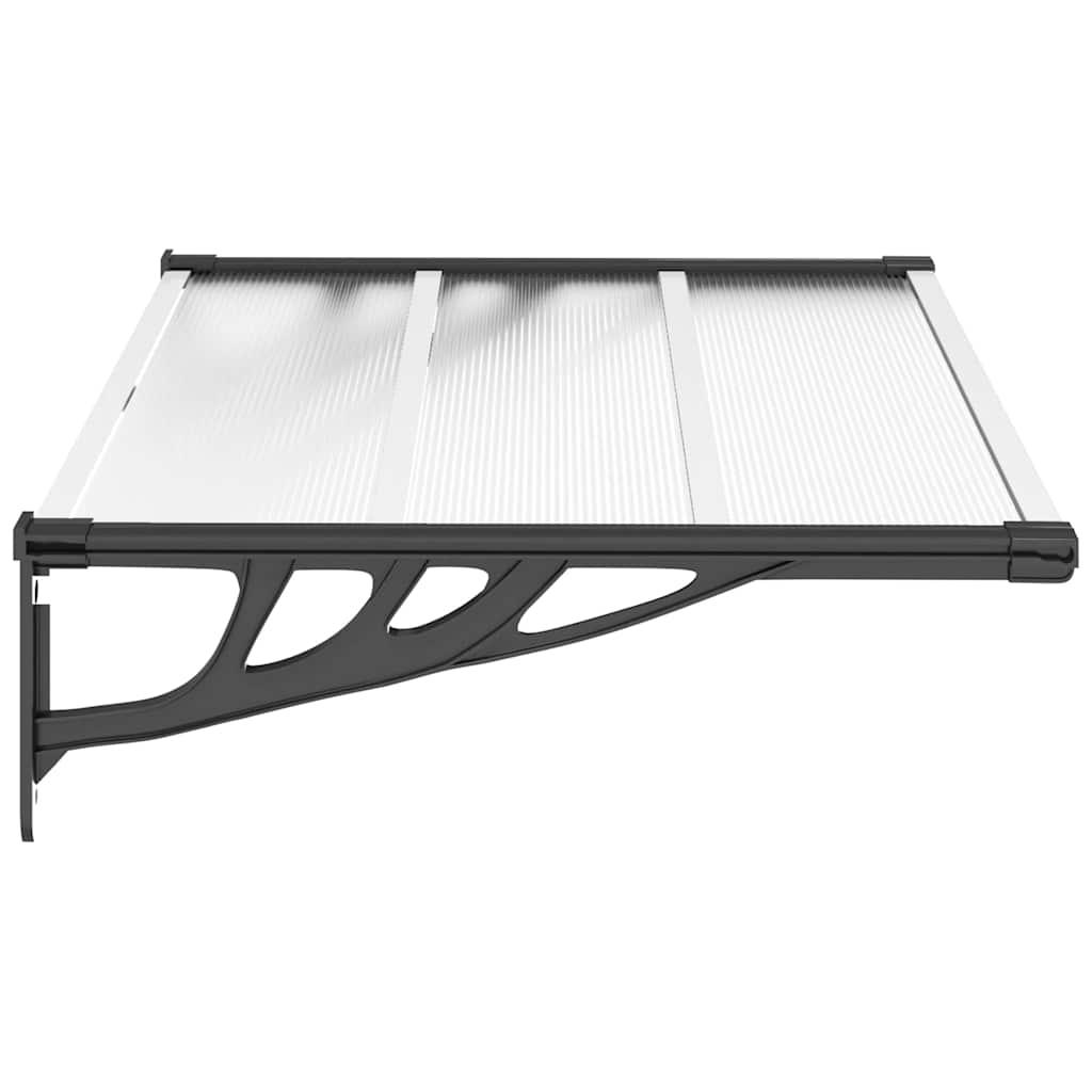 Marquesina para puerta gris y transparente de policarbonato 80x75 cm