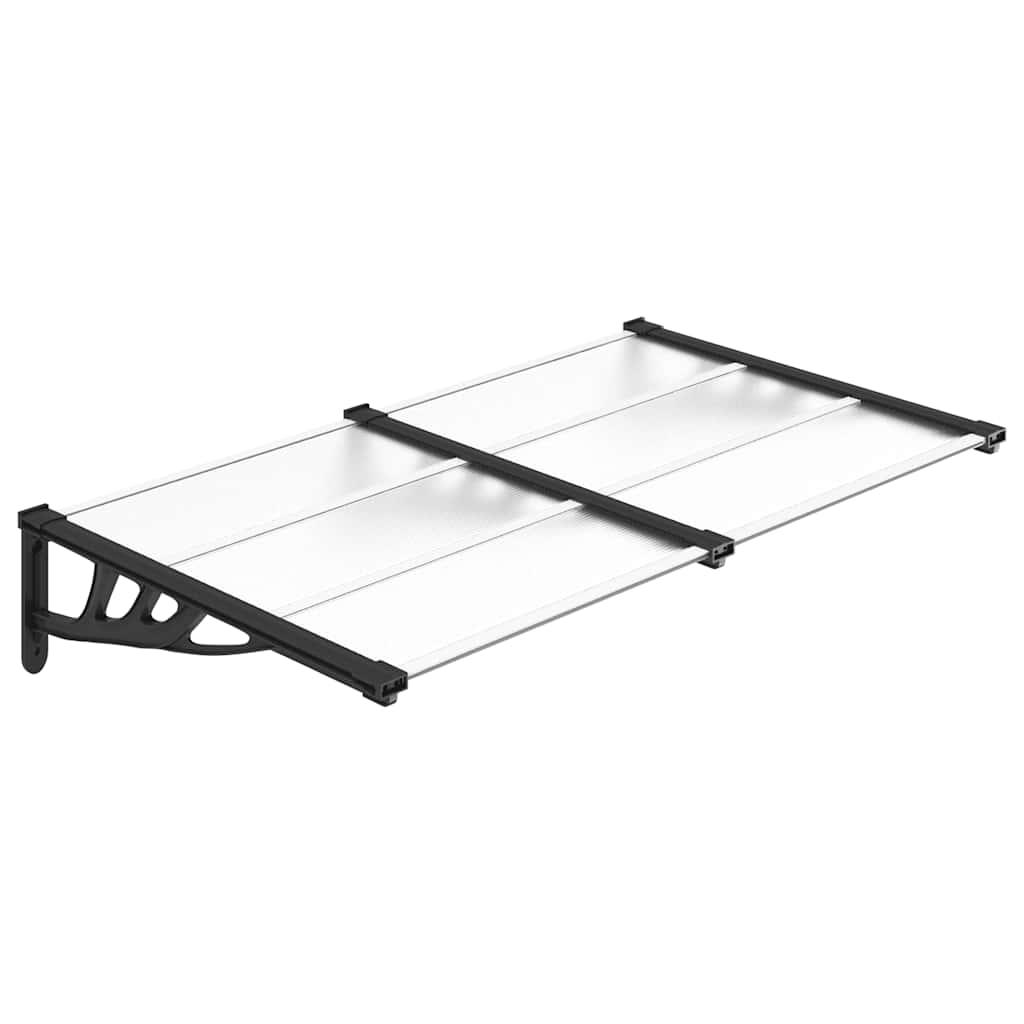 Marquesina para puerta gris y transparente de policarbonato 80x75 cm