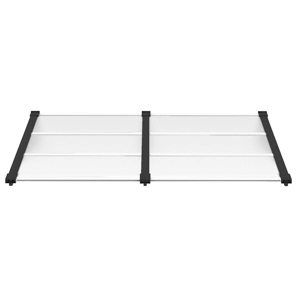 Marquesina para puerta gris y transparente de policarbonato 80x75 cm