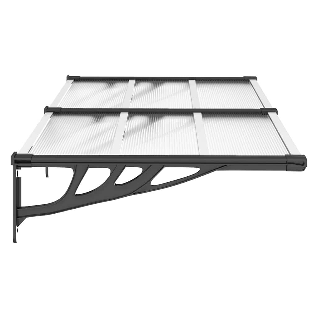 Marquesina para puerta gris y transparente de policarbonato 80x75 cm