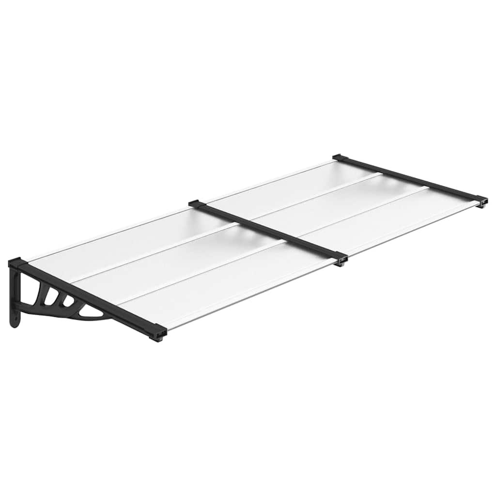 Marquesina para puerta gris y transparente de policarbonato 80x75 cm
