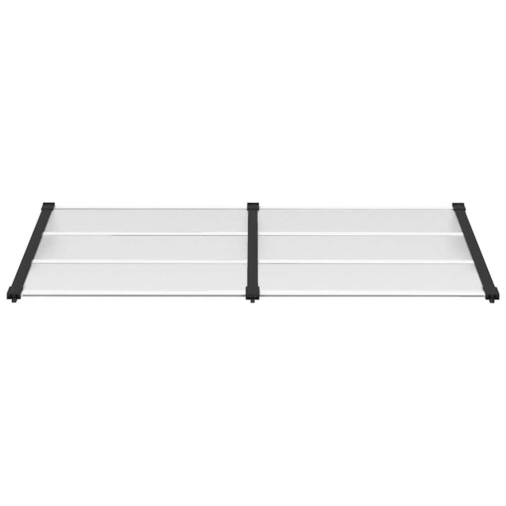 Marquesina para puerta gris y transparente de policarbonato 80x75 cm