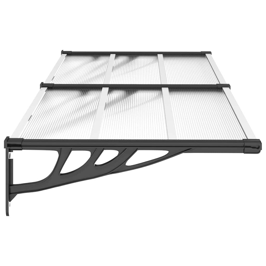 Marquesina para puerta gris y transparente de policarbonato 80x75 cm