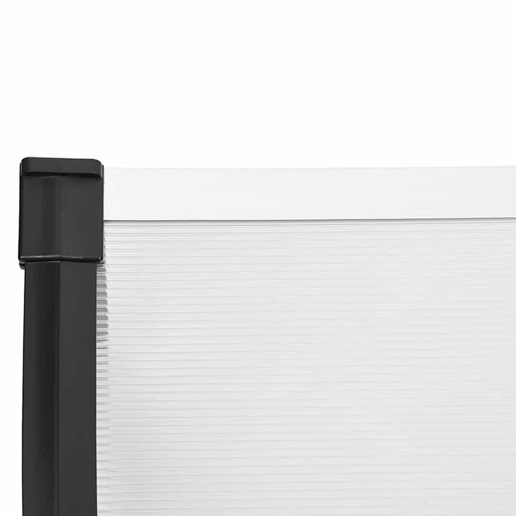 Marquesina para puerta gris y transparente de policarbonato 80x75 cm