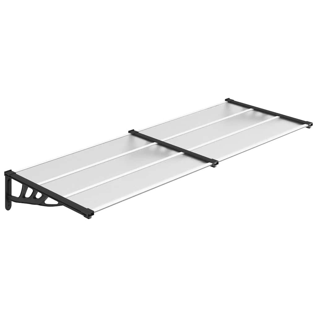 Marquesina para puerta gris y transparente de policarbonato 80x75 cm