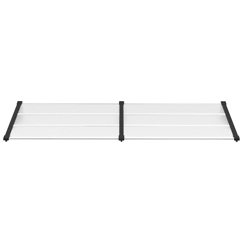 Marquesina para puerta gris y transparente de policarbonato 80x75 cm