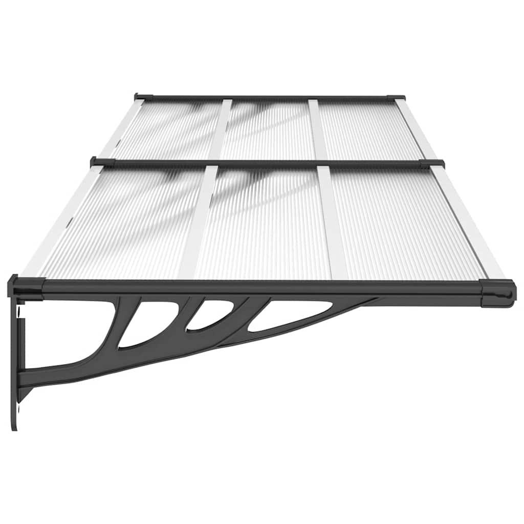 Marquesina para puerta gris y transparente de policarbonato 80x75 cm