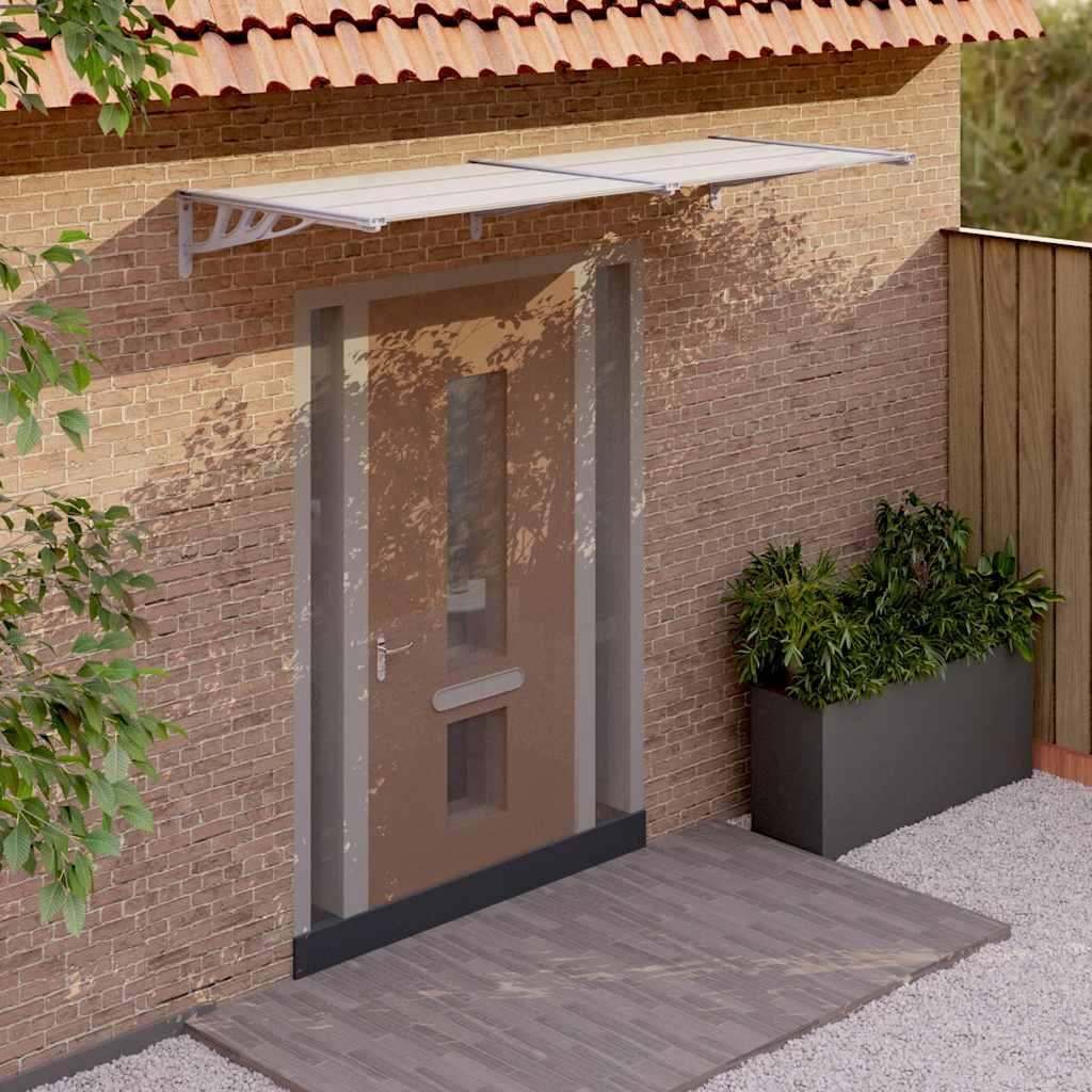 Marquesina para puerta gris y transparente de policarbonato 80x75 cm