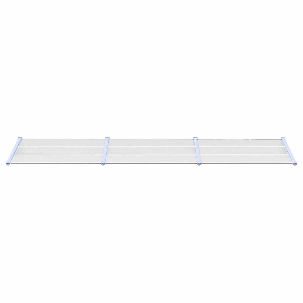 Marquesina para puerta gris y transparente de policarbonato 80x75 cm