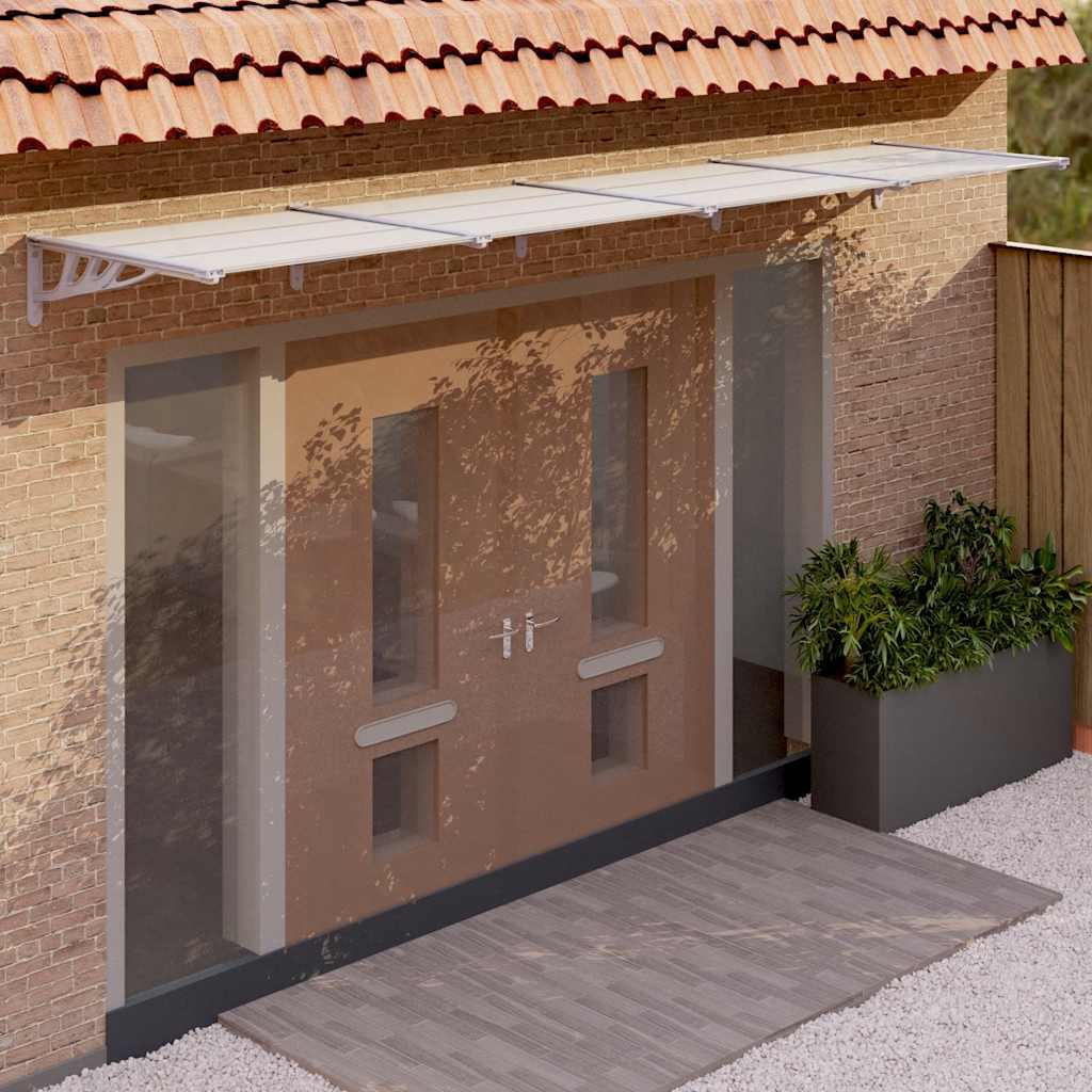 Marquesina para puerta gris y transparente de policarbonato 80x75 cm