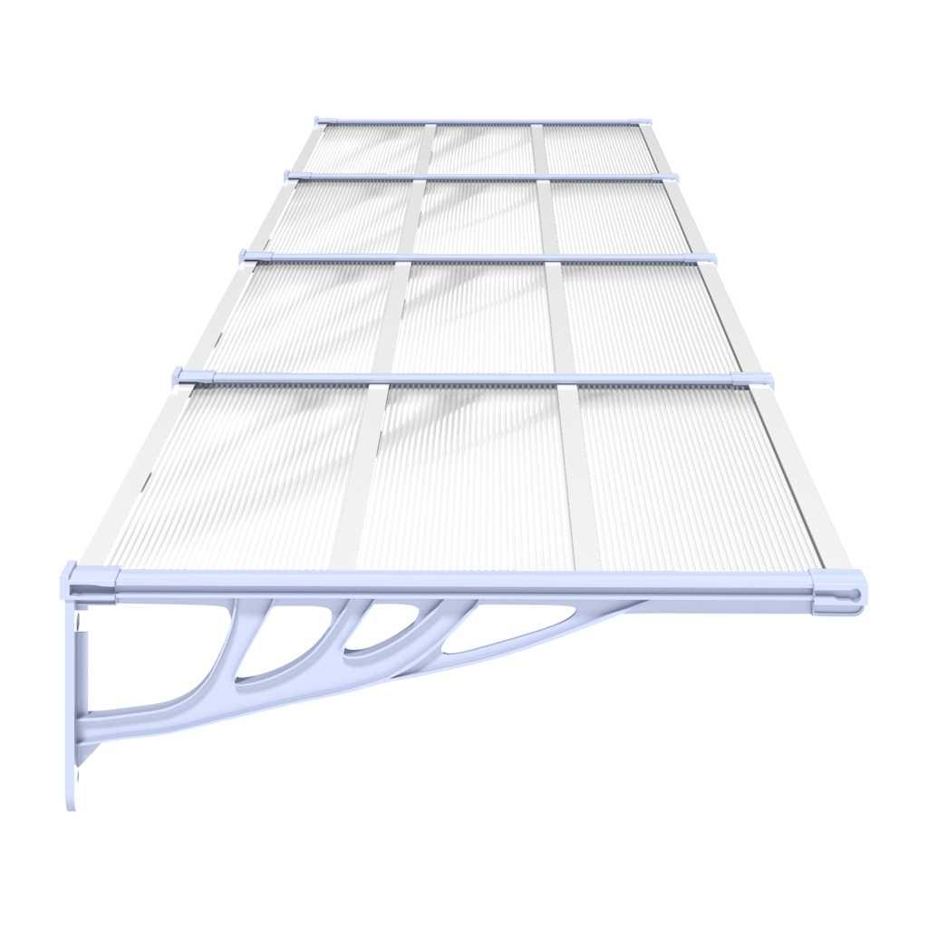 Marquesina para puerta gris y transparente de policarbonato 80x75 cm