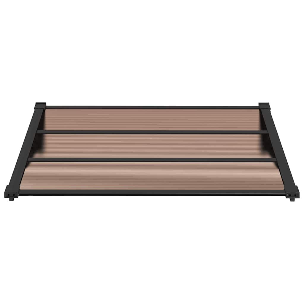 Marquesina para puerta gris y transparente de policarbonato 80x75 cm
