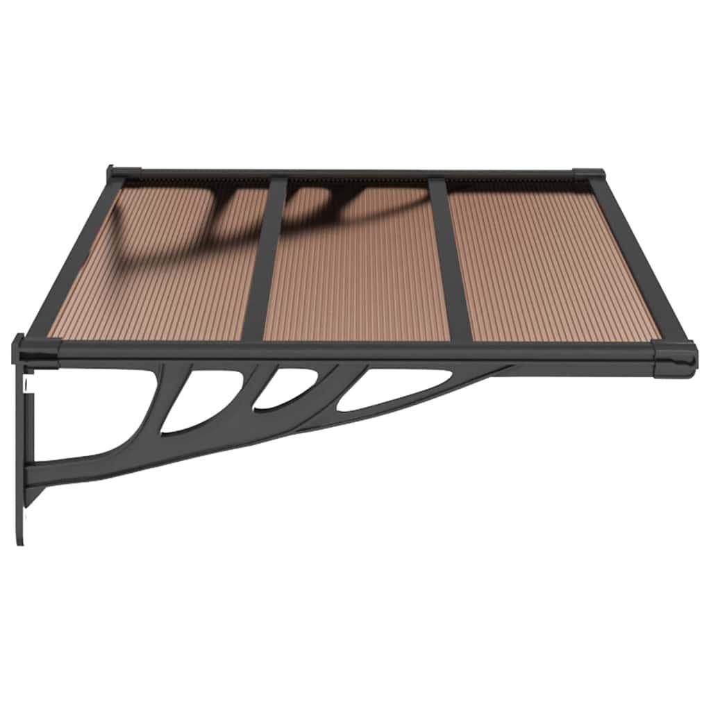 Marquesina para puerta gris y transparente de policarbonato 80x75 cm