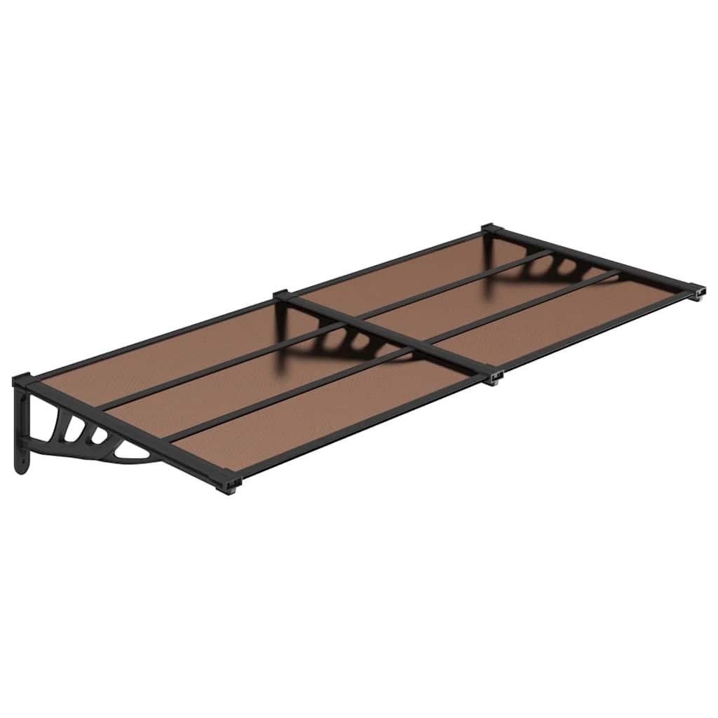 Marquesina para puerta gris y transparente de policarbonato 80x75 cm