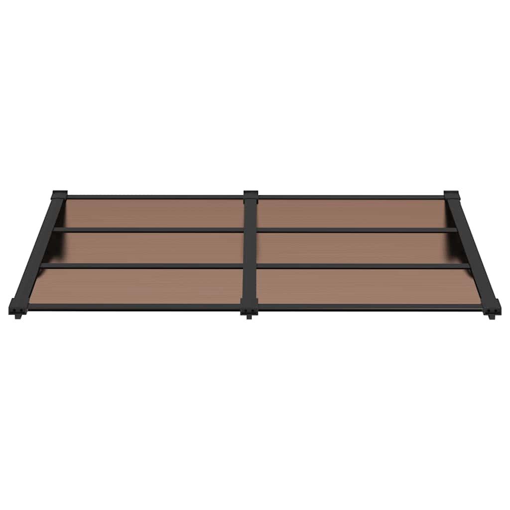 Marquesina para puerta gris y transparente de policarbonato 80x75 cm
