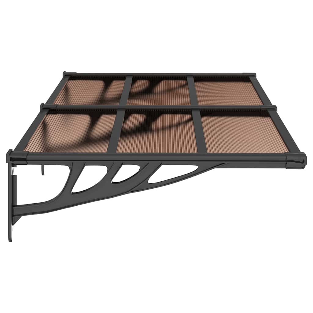 Marquesina para puerta gris y transparente de policarbonato 80x75 cm