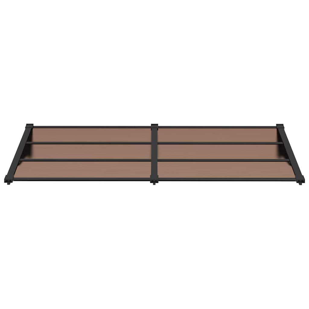 Marquesina para puerta gris y transparente de policarbonato 80x75 cm