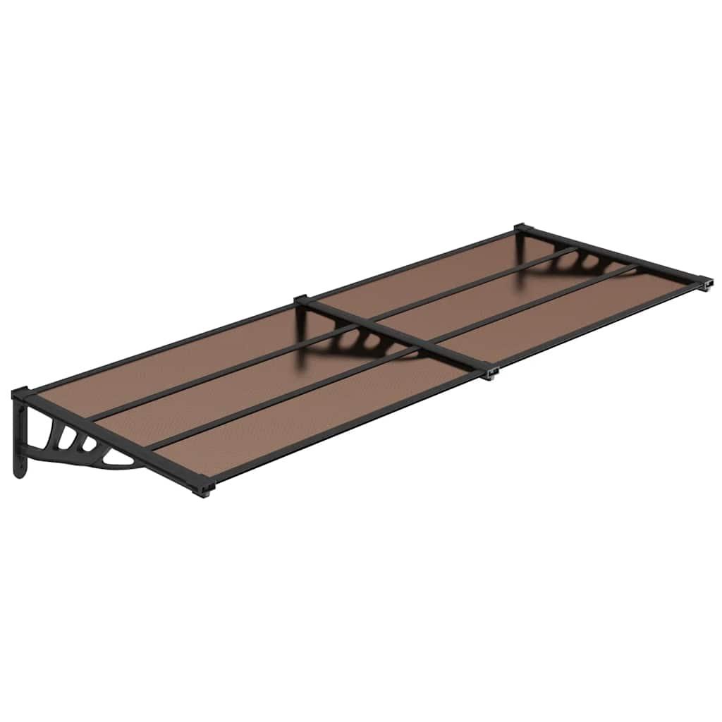 Marquesina para puerta gris y transparente de policarbonato 80x75 cm