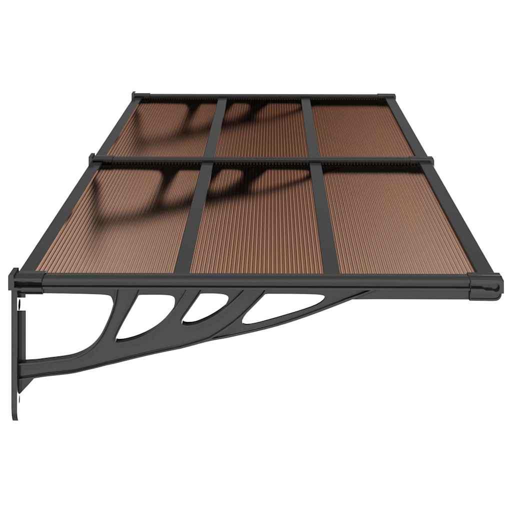 Marquesina para puerta gris y transparente de policarbonato 80x75 cm