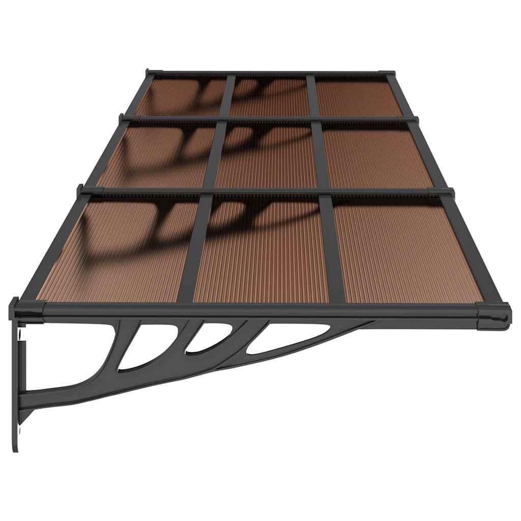 Marquesina para puerta gris y transparente de policarbonato 80x75 cm